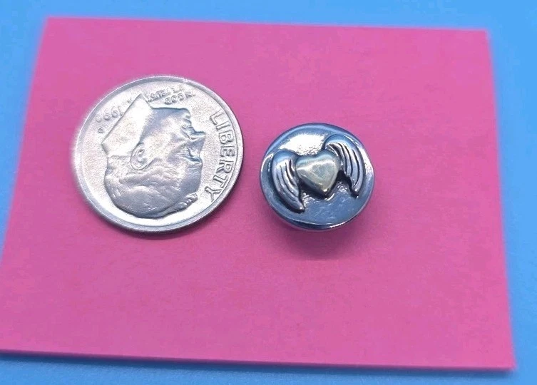 KAMELEON JEWELPOPS 金色心形和翅膀 黑色 RHODIUM 纯银 — 第 3/4 张图片