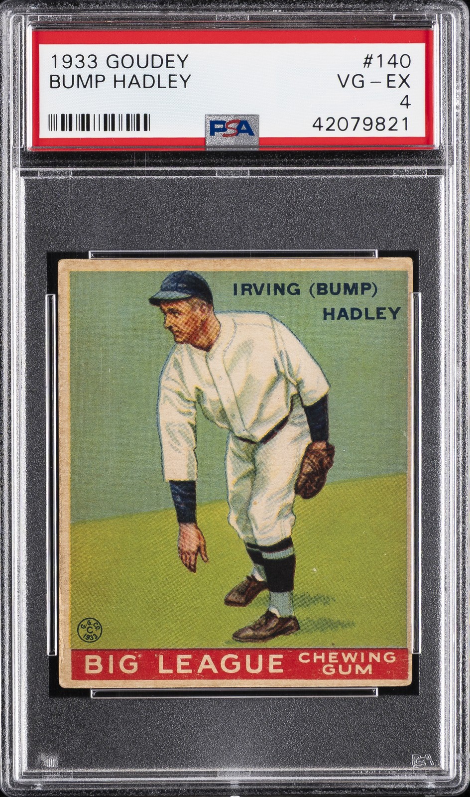 1933 GOUDEY #140 BUMP HADLEY PSA 4