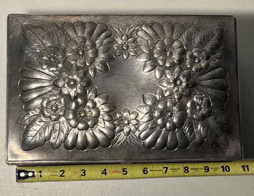 Victorian Simpson Hall Miller & Co Quadruple Silverplate Jewelry Box 10x6x4 - Picture 10 of 12