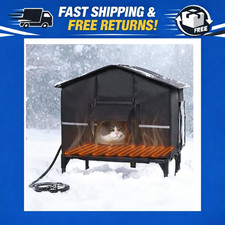 Outdoor Heated Cat House - Weatherproof Insulated Shelter for Cats, Pet House