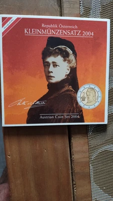 Österreich Austrian Kleinmünzensatz 1c-2€ 2004 in Folder - Bild 1 von 4