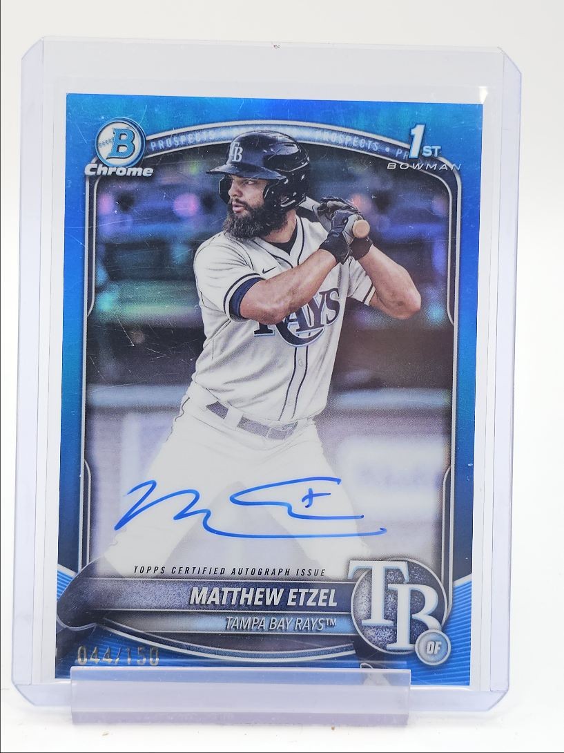 MATTHEW ETZEL 2025 BOWMAN CHROME 1ST BLUE REFRACTOR AUTO /150 Q3917