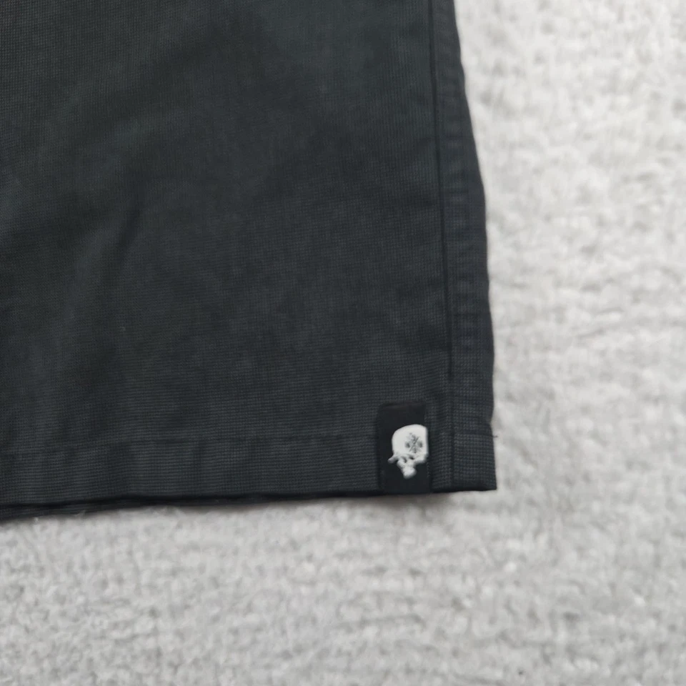 Pantalones Cortos Mulisha Metal Para Hombres 34 Negro Chino Walkshort Bordado Calavera Logo BMX Foto 2 de 4