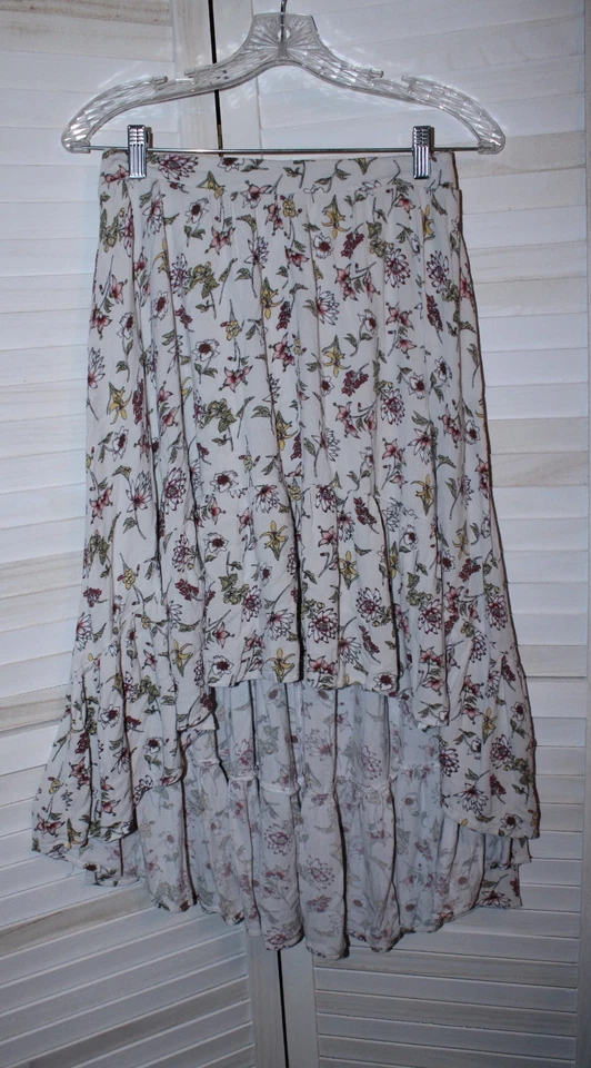 XHILARATION Falda Floral Asimétrica Dobladillo Alto Bajo Para Mujer’s Estilo Boho Talla XS Foto 2 de 4