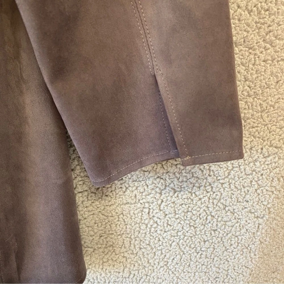 Travelsmith Gray Faux Suede Longline Open Front Cardigan Sz XL - Image 4 of 4