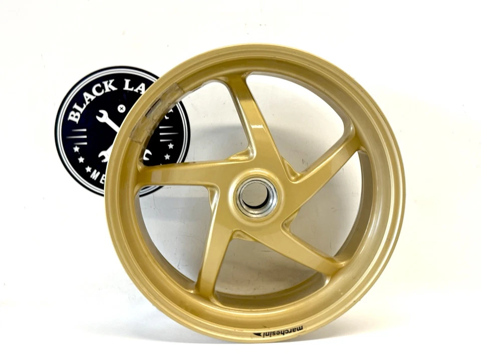 Rueda trasera genuina Ducati Marchesini magnesio 5 radios dorada tiene astillas de pintura Foto 2 de 4