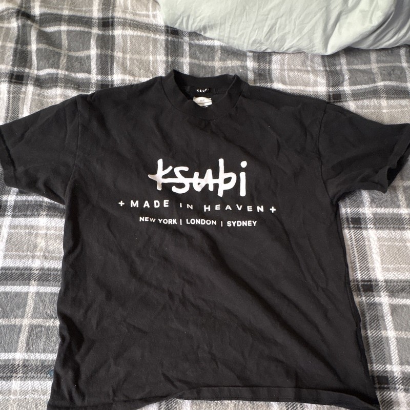 Ksubi Men's Black Graphic Logo Crew Neck Short Sleeve T-Shirt Size XS