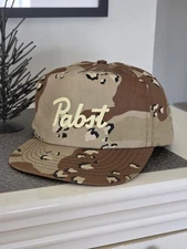 🔥 Vintage 1980s-90s PABST Beer Camo Snapback Hat ~ UNWORN!!