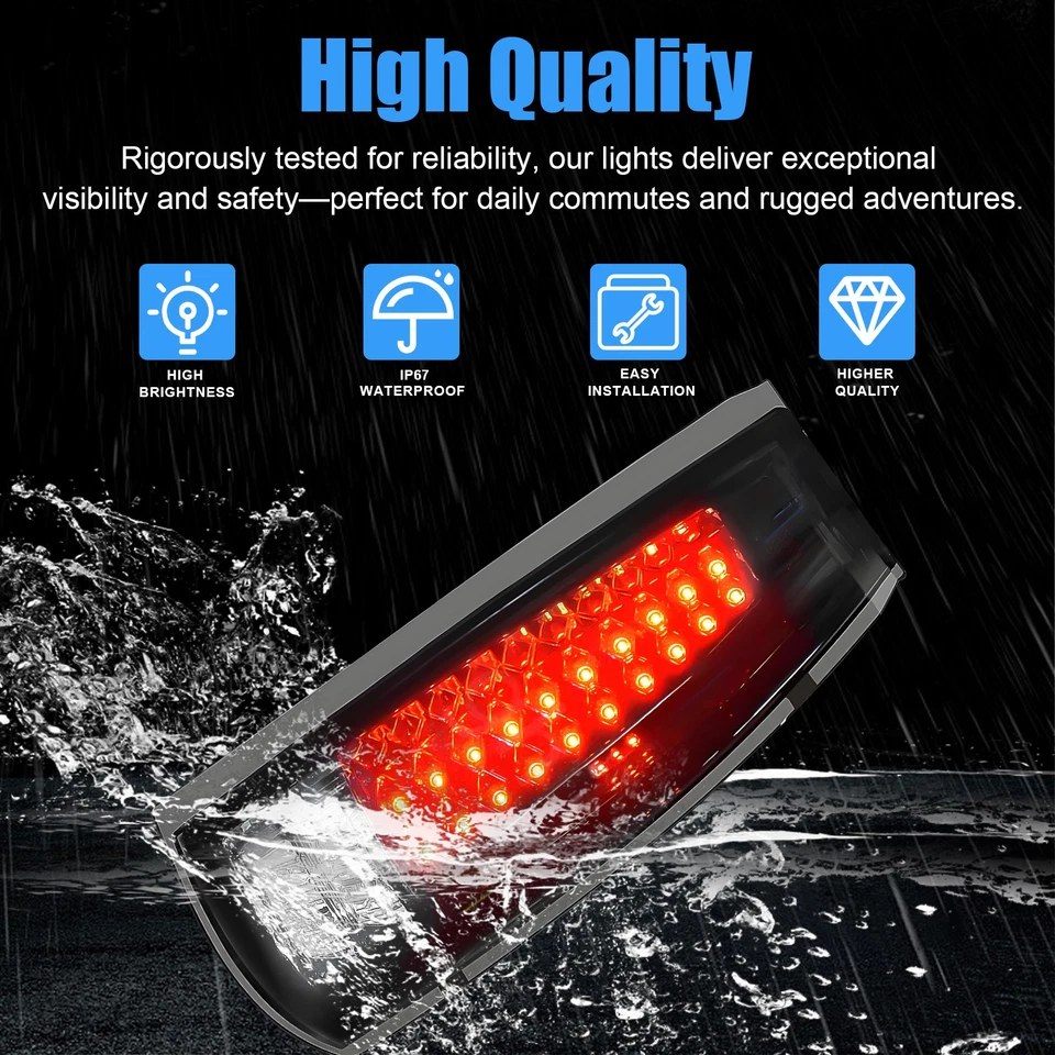 For 1988-1998 Chevy Silverado Tahoe GMC C/K Sierra 1500 Escalade LED Tail Lights - Image 4 of 4