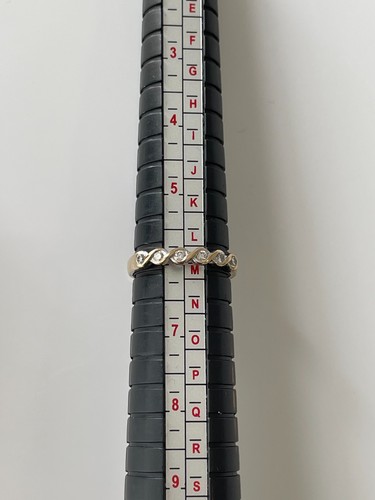 Diamond Ring 9ct Gold Half Eternity Diamond Ring - Size L 1/2 - 第 2/18 張圖片