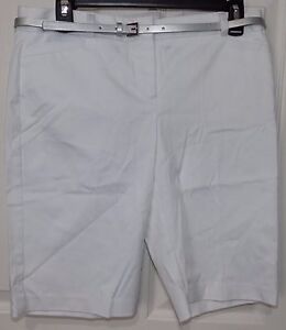 VAN HEUSEN STUDIO City Short /Modern Fit SHORTS w/ belt * WHITE - Sz 4 -NEW /NWT 471561600334 | eBay