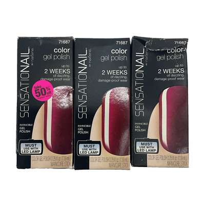 3 PACK SensatioNail Color Gel Polish 71687 BAREFOOT BERRY Shade NOS *READ*
