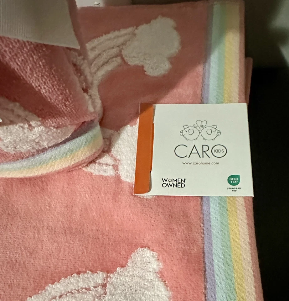 Juego de 2 toallas de mano de felpa arco iris de 4 piezas juego de toallas de baño Caro Home NUEVO Foto 4 de 4