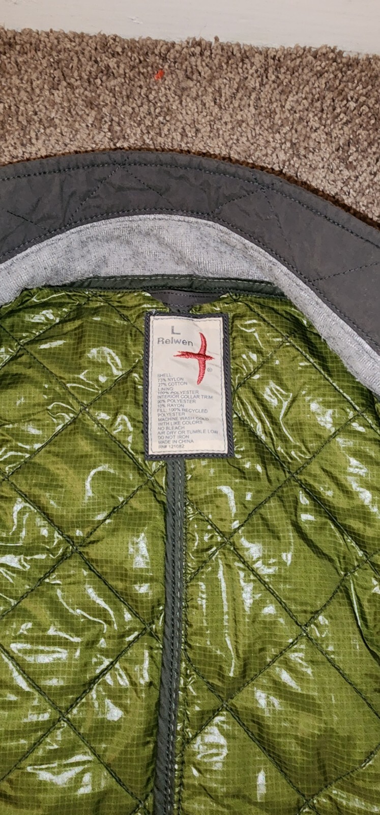 Relwen Quilted Tanker Jacket - Dark Smoke Large