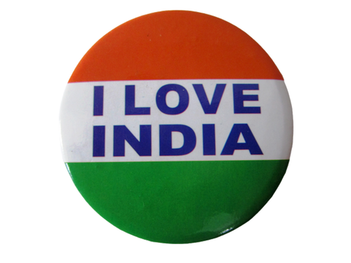2 pieces I LOVE INDIAN Patch - INDIA TIRANGA - RARE (913)