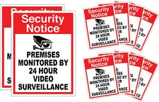 10 3M Home Surveillance Security Camera Video Sticker Warning Decal Outdoor Sign
