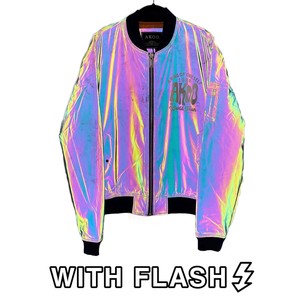 reflective bomber jacket