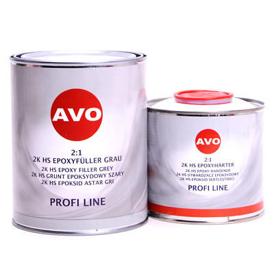 AVO 2K EP Grundierfüller grau mit Härter Rostschutz 1,5Liter Set  A020710S