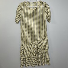 Zara Size M Asymmetric Mesh Ruffle Hem Dress Tunic Sheer Short Sleeve Trendy