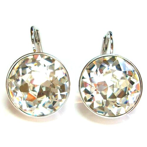 Large Round Bella Women Crystal Earrings Made with SWAROVSKI® Crystals - Picture 1 of 47