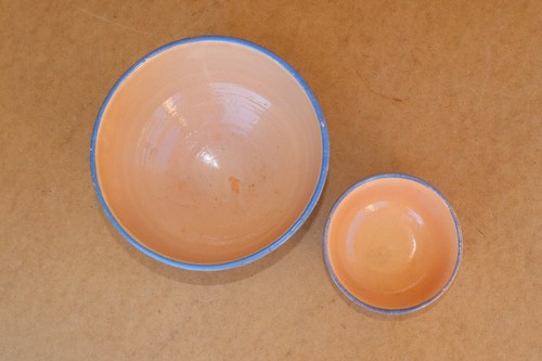 Antique Pottery Primitive Redware Bowl Dish Plate Clay Cup Mug Marked Early 20th - Picture 4 of 11