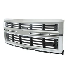 Front Bumper Grille Chrome Black For Chevrolet Silverado 1500 2014-2015
