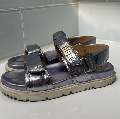 Christian Dior Dioract Lambskin Metallic  Sandals