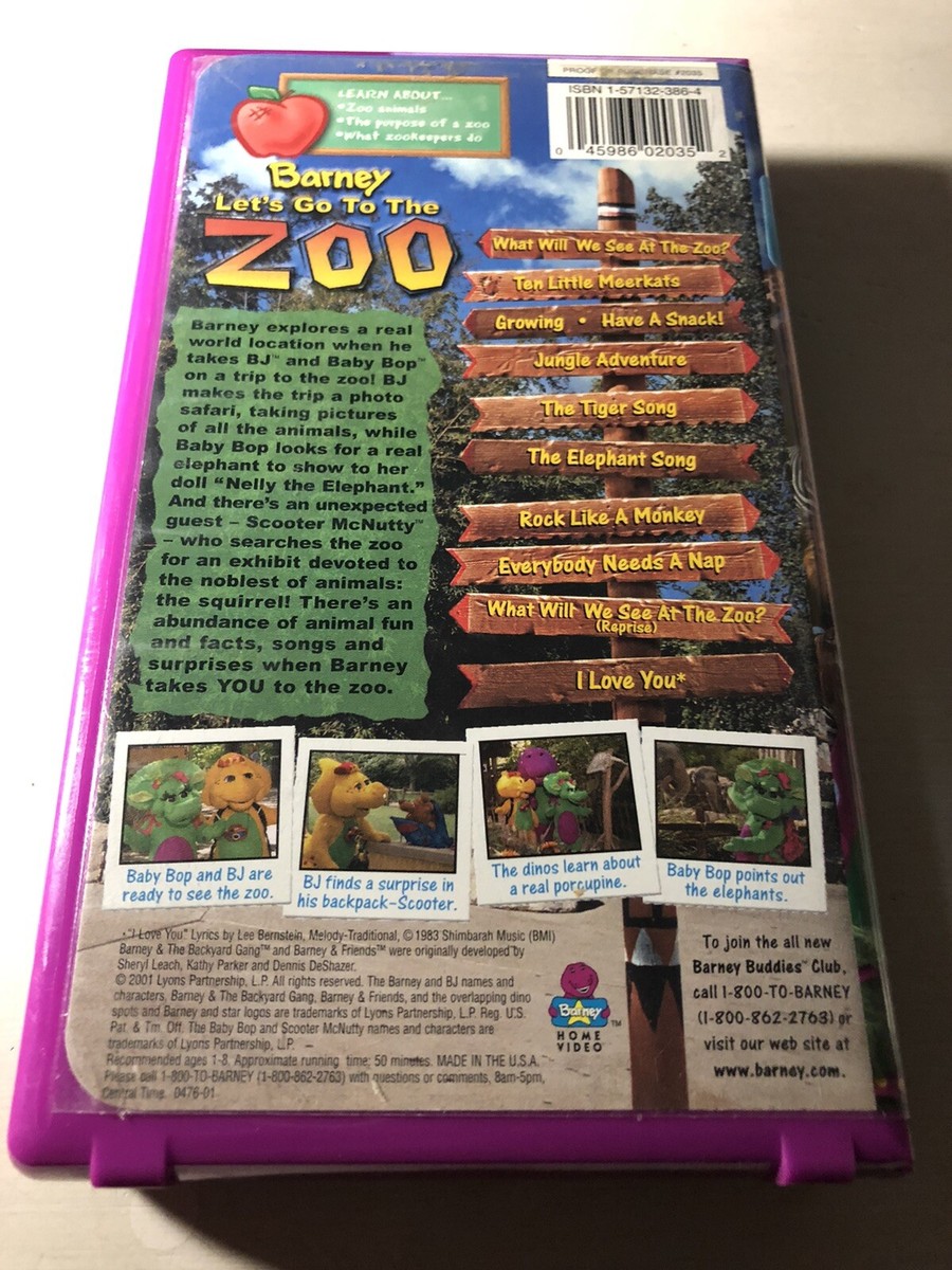 Barney: Let's Go to the Zoo (2001) VHS Children Adventure Barney