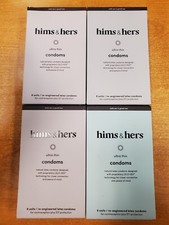 4 Boxes of 8: hims  hers Ultra Thin Natural Latex Condoms Exp 2/27 0272 R4P3