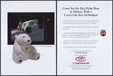 COCA-COLA Polar Bear - Orig. 1994 Trade AD / ADVERT / Plush toy promo  Cavanagh
