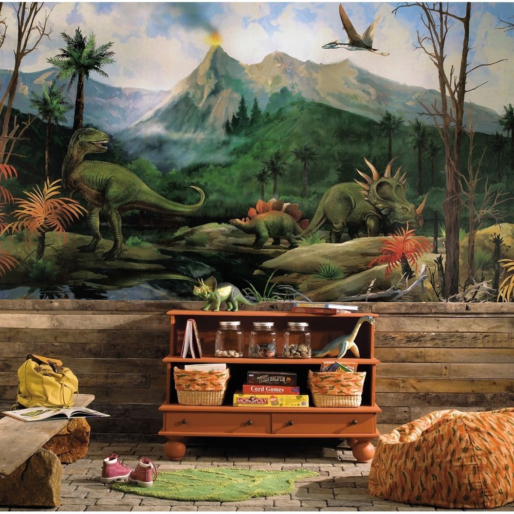 Land of the Dinosaurs 10.5' x 6' Dinosaur Wallpaper Wall Mural