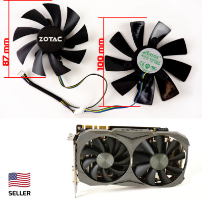 Full Set GPU Fans 87mm 100mm Zotac 1060 1070 1080 Ti 2070 Mini GA92S2H GAA8S2...