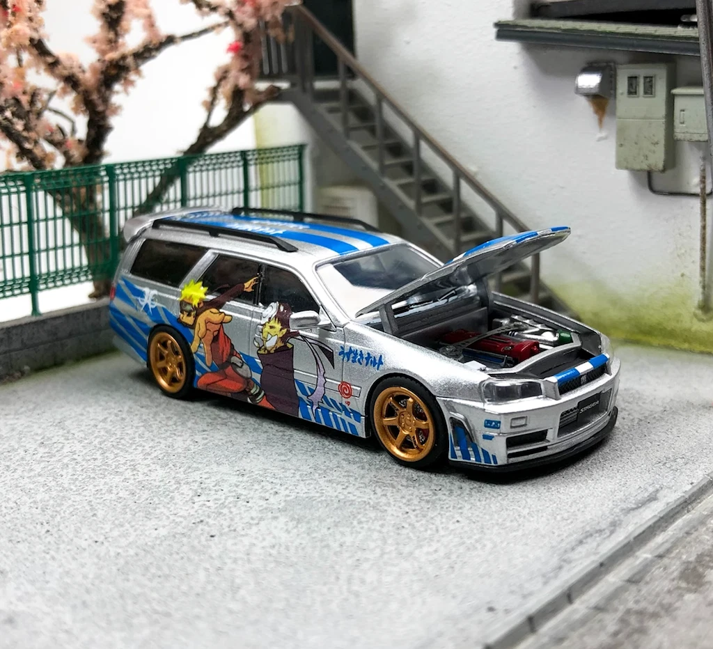 ミニカー 1/64 ZOOM Stagea R34 260RS Blue Carbon Zoom 1/64 Nissan Stagea Skyline GT-R R34 WC34 260RS Wagon