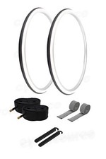 27 x 1 1/4 Bicycle Black/ White Wall Tires  Tubes Bike Touring Road Slick PRO 