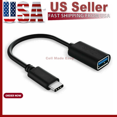 USB-C 3.1 Type C Male to USB 3.0 Type A Female OTG Adapter Converter Cable Black