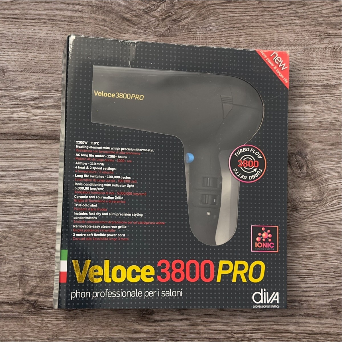 Diva Pro Veloce 3800 Pro Hair Dryer Diva Pro Styling Edit Veloce