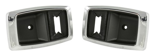 New! 1979-1993 Ford Mustang Chrome Inside Interior Door Handle Trim Bezels Pair - Picture 9 of 11