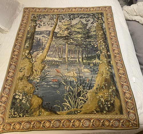 Tapestries LTD High Point, NC USA Wall Hanging Hand Woven 49”x 66” Swans EUC! - Afbeelding 1 van 17