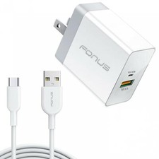 36W PD FAST HOME CHARGER TYPE-C 6FT LONG CABLE POWER CORD for PHONES  TABLETS
