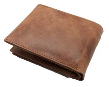 Brown Handcrafted Cowhide Genuine Leather Men's Bifold Premium Wallet