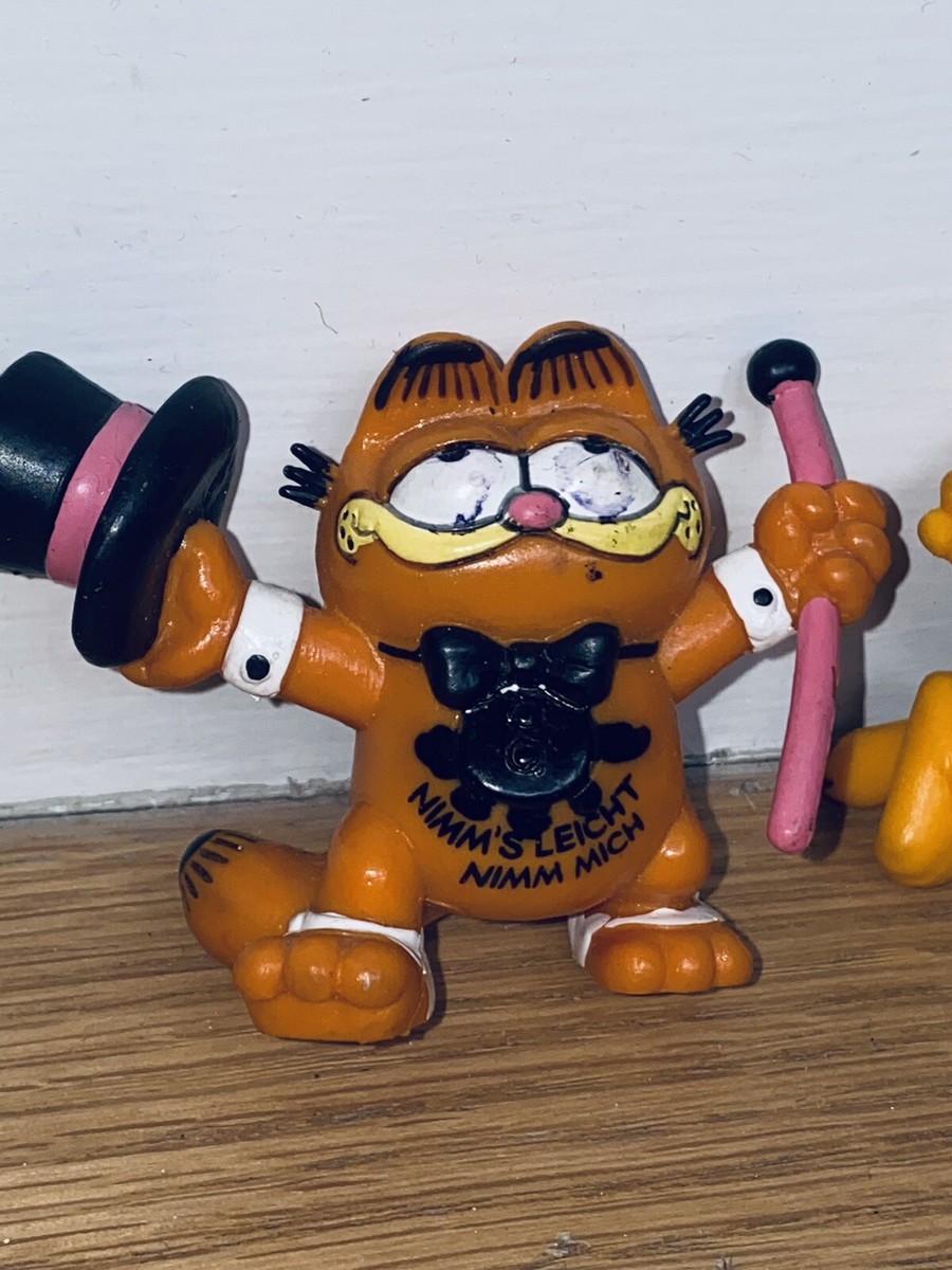 x2 Garfield Vintage West Germany Bully Figurine Lot Bundle 1978