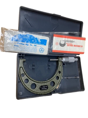 3-4" MITUTOYO 103-180 OUTSIDE MICROMETER  .001 RATCHET STOP CARBIDE FACE JAPAN