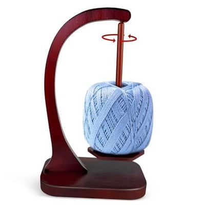 Yarn Ball Holder for Knitting and Crocheting, Wooden Yarn Spinner with 