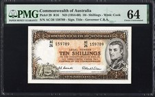 Australia 10 Shillings P29 R16 1954-60 Coombs Wilson PMG64 Choice UNC INVESTMENT