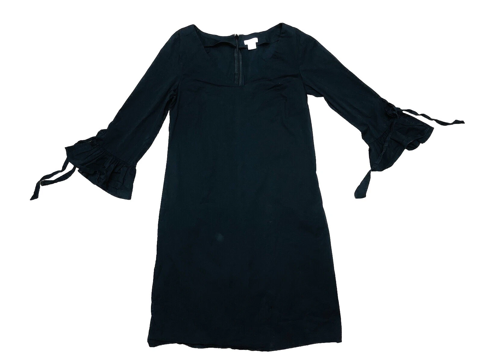 VETEMENTS Abito J Crew 00 nero mini cravatta spalline manica a campana scollo a V elasticizzato