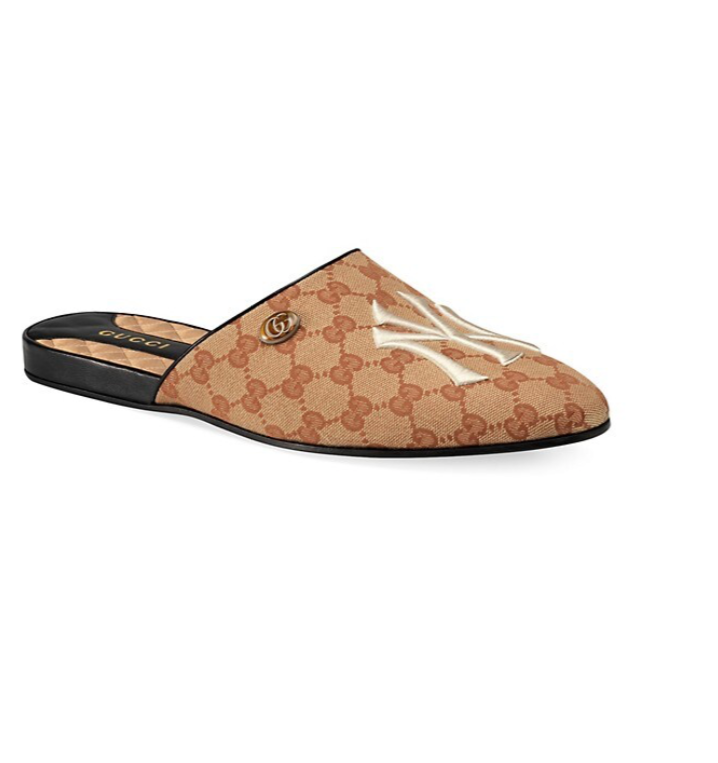 GUCCI PRINCETOWN VELVET GG SLIPPERS WITH LAMB FUR NWT