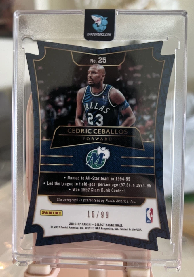 2016-17 Panini Select Cedric Ceballos Auto/99 🔥  - Image 2 of 2