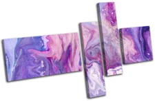 Marble Design Pink Purple Cool Abstract MULTI CANVAS WALL ART Picture Print