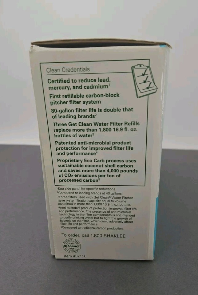 New Old Stock Shaklee Get Clean Water Filters Refill 3Pack 52114