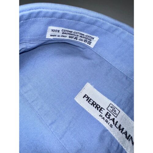Vintage Y2K Pierre Balmain Men’s Blue Dress Shirt 42 / 16.5 (L) Made In Italy - Picture 3 of 7